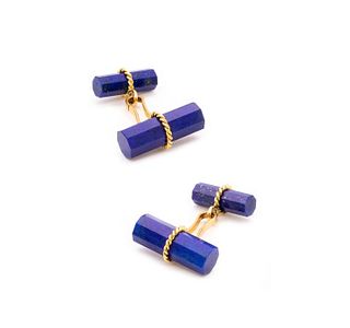 Marchak Lapis lazuli & 18k cufflinks