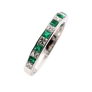 Emeralds, Diamonds & 14k Gold Ring