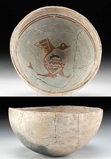 Lovely Mimbres Pottery Bowl w/ Bird