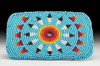 Vintage Native American Shoshone Beaded Belt Buckle