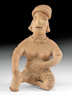 Colima Pottery Seated Female Figure