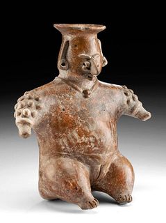 Colima Pottery Seated Female Figural Vessel
