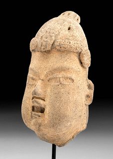 Superb Olmec Pottery Head w/ Kan Cross Vent Hole