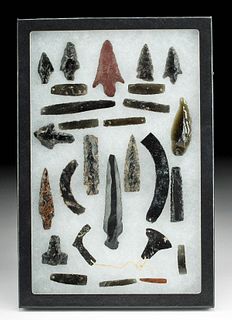 27 Colima Obsidian & Stone Arrowheads & Pendants
