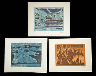 3 Yargo de Lucca Color Serigraphs, Canada Suite, 1970s