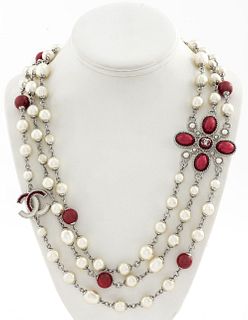 Chanel Multi-Strand Faux-Pearl & Bead Necklace