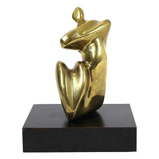 Henry Moore Style Modern Abstract Bronze Sculpture