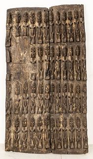 African Dogon Carved Wood Granary Door, Mali