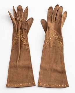 Vintage Hermes Suede Gloves
