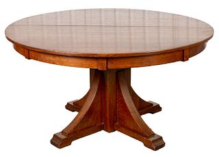 Stickley Brothers Arts & Crafts Round Dining Table