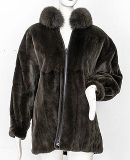 Christian Dior Sheared Mink w Fox Fur Trim Jacket