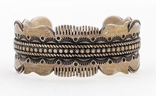 Albert Cleveland Navajo Silver Cuff Bracelet