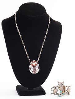Zuni Owl Necklace & Bracelet