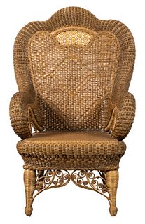 American Victorian Wicker Armchair