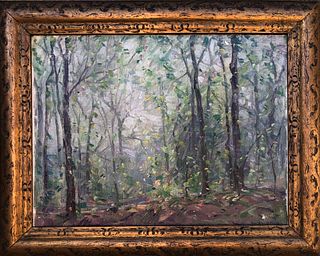Frank Swift Chase Oil on Artist board "Squam Hidden Forest, Nantucket"