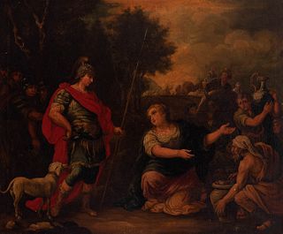 Italian school; ca. 1700. 
"The family of Darius before Alexander the Great". 
Oil on canvas. Relined.