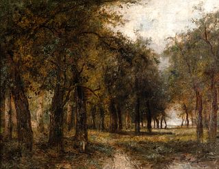 NARCISSE-VIRGILE DIAZ DE LA PEÑA (Bordeaux, 1808- Menton, 1876). 
"Character in the forest of Fontainebleau". 
Oil on canvas