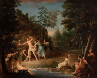 French or Spanish school; ca. 1815. 
"The Bath of Diana". 
Oil on canvas. Relined.