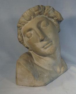 19THC. PLASTER CLASSICAL BUST AFTER ANTIQUE