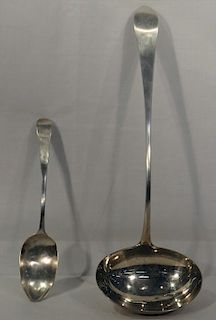 GEO III STERL. SILV. PUNCH LADLE & TABLESPOON