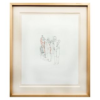 JOSÉ LUIS CUEVAS. Familia. Firmado. Grabado 19/100. 60 x 50 cm.