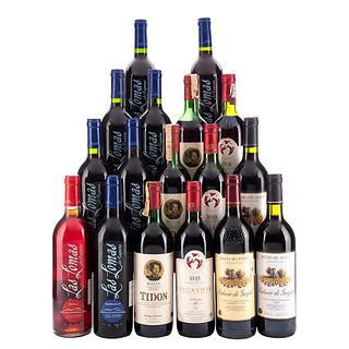 Lote de Vinos Tintos de España. Las Lomas de Requena. Cosecha 1999 y 2000. Total de piezas: 17.
