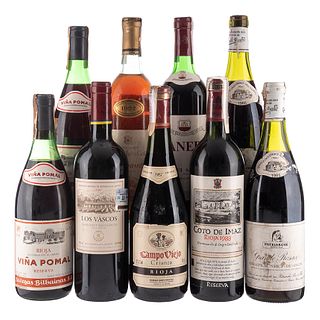 Lote de Vinos Tintos y Blancos de España, Chile, Francia y U.S.A. Ernest & Julio Gallo. Total de piezas: 9.
