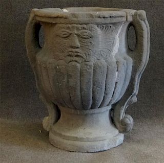 CARVED STONE  URN 20 1/2" TALL
