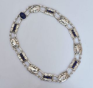 Georg Jensen Sterling Silver Lapis Necklace