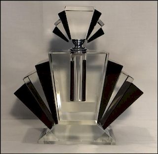 ART DECO MASTER CRYSTAL SCENT BOTTLE 9" TALL