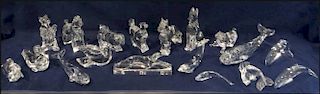 18 BACCARAT CRYSTAL PAPER WEIGHTS, DOGS & FISH