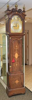 Edwardian Marquetry Tall Case Clock