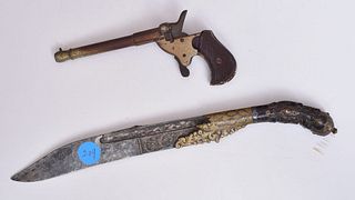 19th Century French Pin Fire Pistol and Dagger