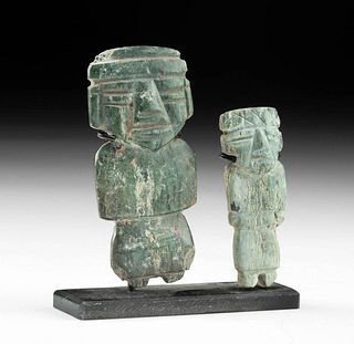 Pair of Miniature Teotihuacan Greenstone Figurals