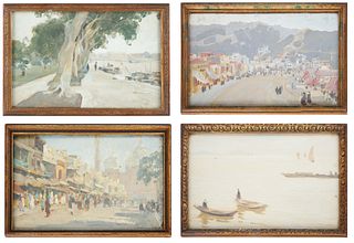 FOUR LANDSCAPES BY IVAN KALMYKOV (RUSSIAN 1866-1925)
