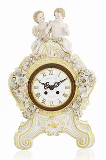 MEISSEN PORCELAIN CLOCK, RETAILED BY TIFFANY & CO