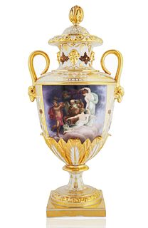 AN EARLY 19TH CENTURY WORCESTER PORCELAIN VASE