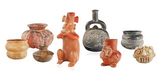 GROUP OF 8 COLIMA AND MICHOACAN POTTERY VESSELS