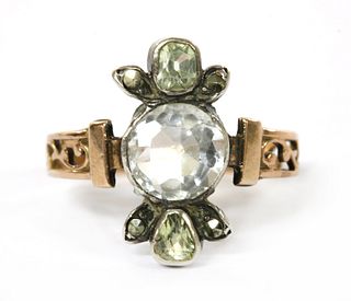 A zircon, chrysoberyl and marcasite ring,