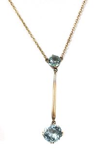 A gold aquamarine Edna May pendant,