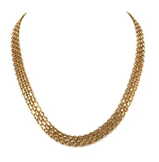 A 9ct gold Bismark link chain,