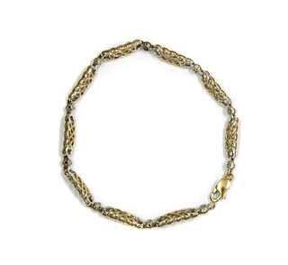 A 9ct two colour gold diamond set bracelet,