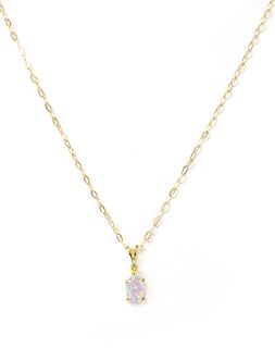 A gold synthetic opal and diamond pendant,