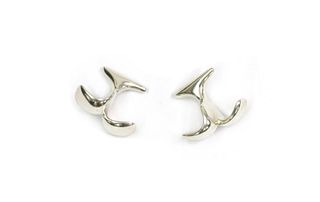 A pair of sterling silver Georg Jensen 'Wishbone' cufflinks,