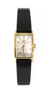 A ladies' gold plated Omega 'De Ville' automatic strap watch,