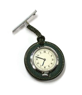 A chrome plated Junel mechanical pendent watch,