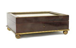 An Edwardian mahogany and gilt-metal mounted bijouterie box formerly belonging to Alice Keppel