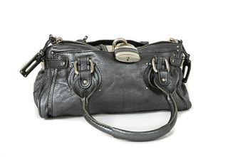 A Chloé Paddington dark metallic leather handbag,