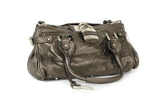 A Chloé Paddington 'gun metal' leather handbag,