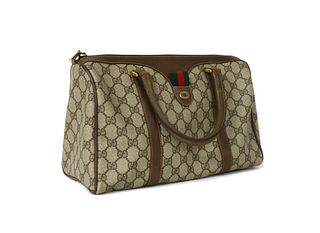 A Gucci Accessory Collection brown canvas and leather Boston bag,